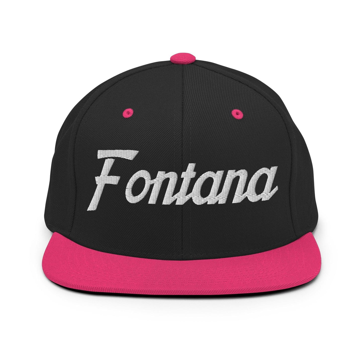Fontana Script Snapback Hat Black/ Neon Pink