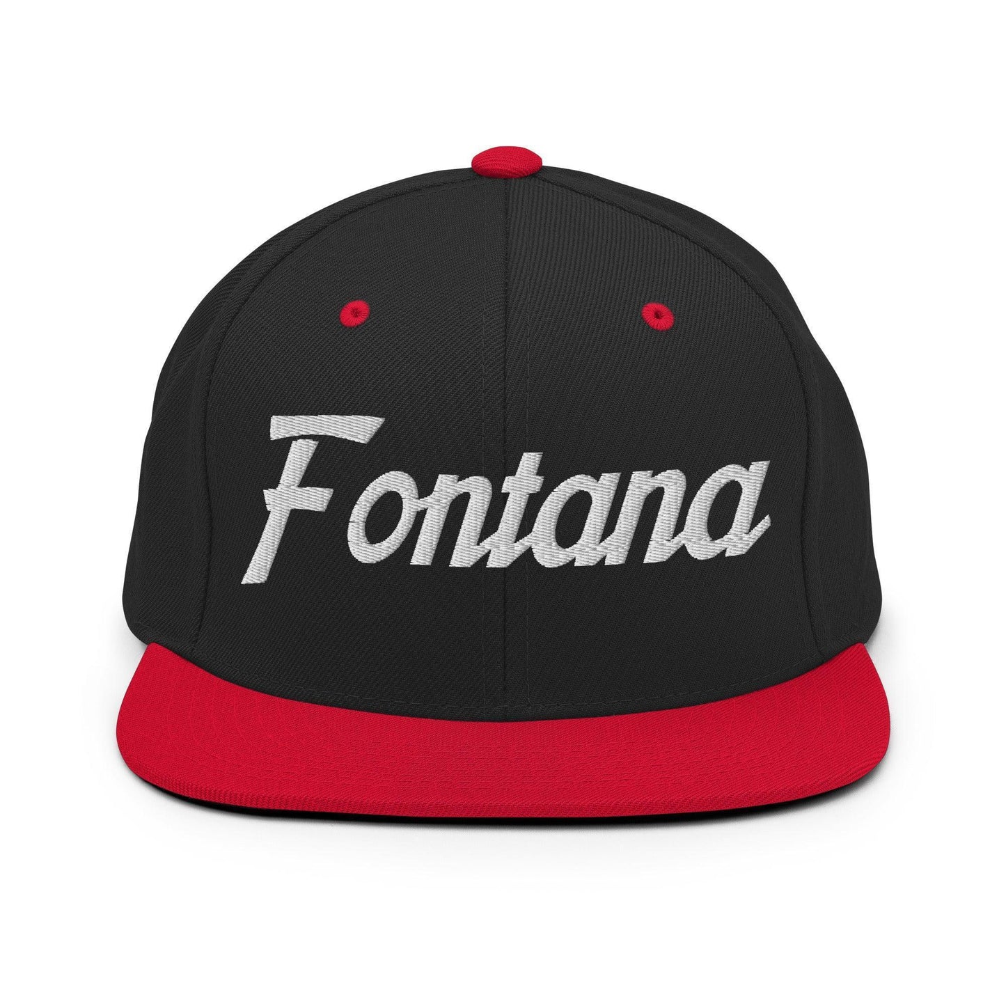 Fontana Script Snapback Hat Black/ Red