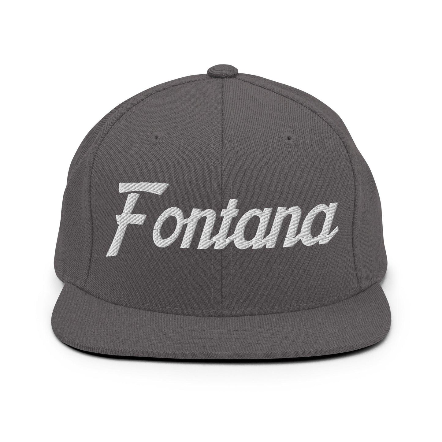 Fontana Script Snapback Hat Dark Grey