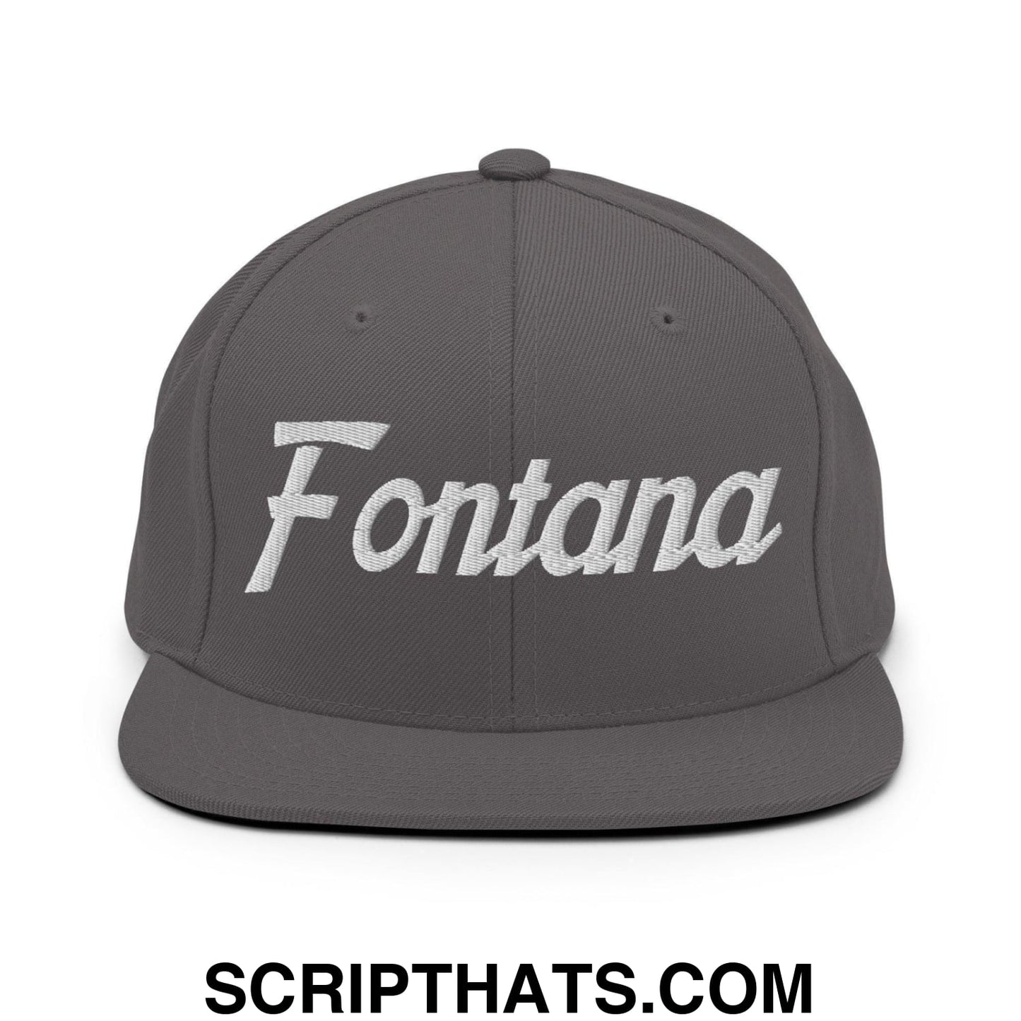 Fontana Script Snapback Hat Dark Grey