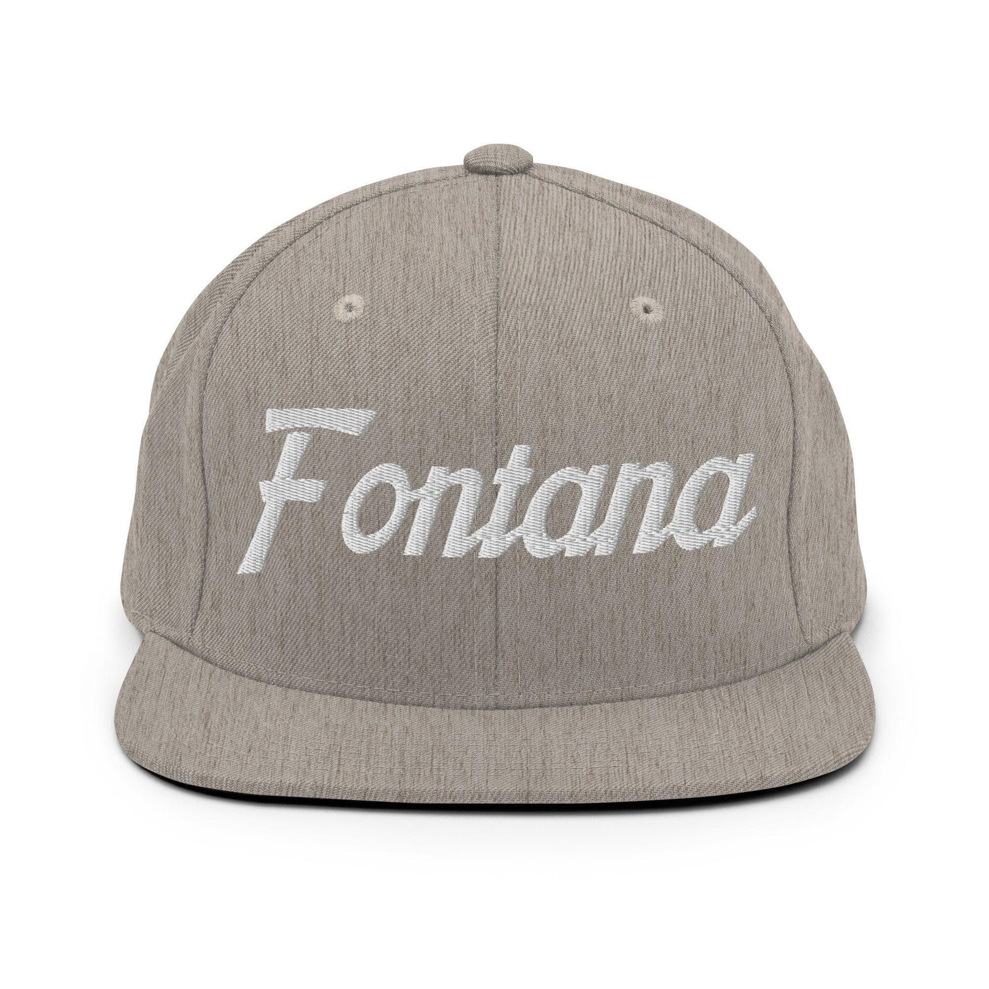 Fontana Script Snapback Hat Heather Grey