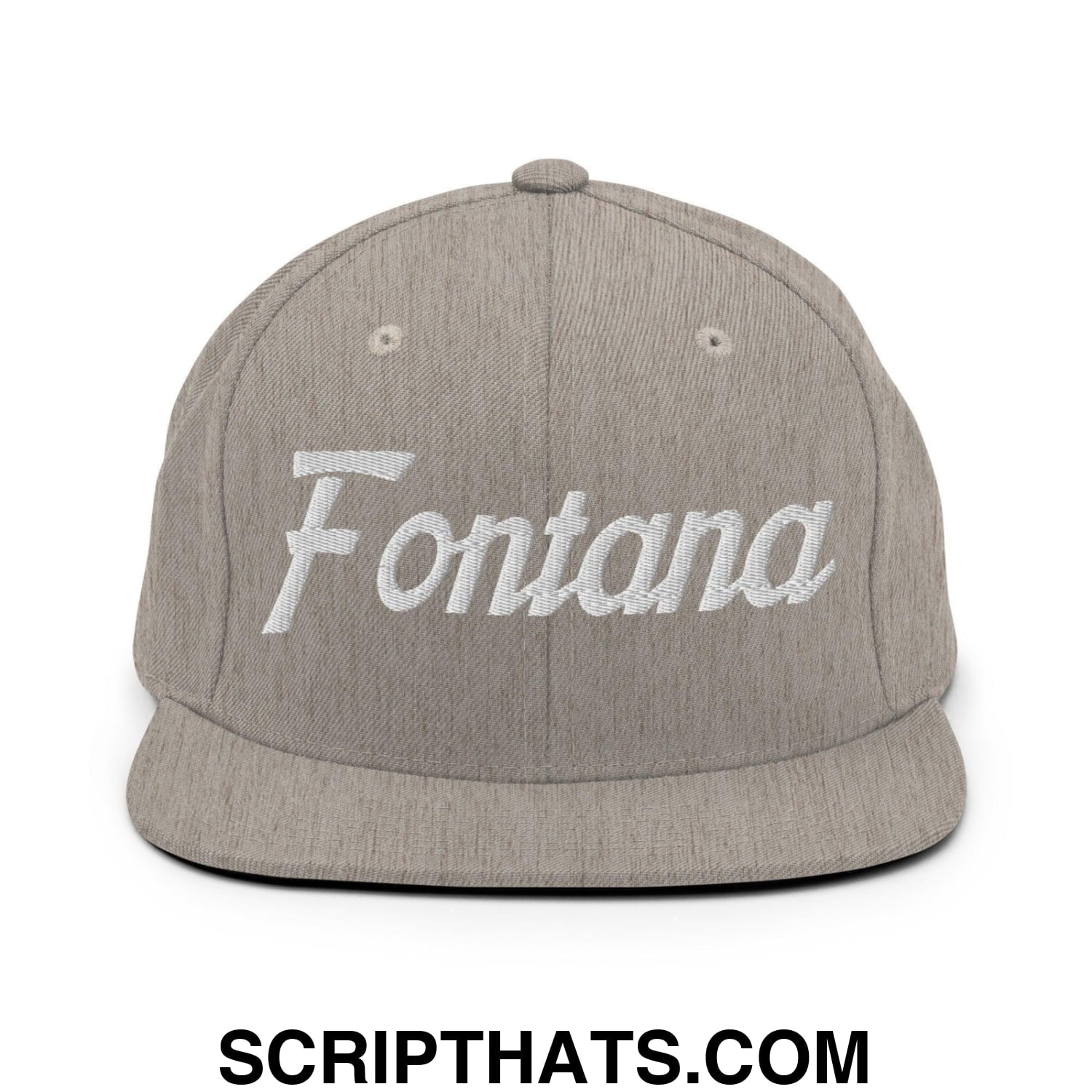 Fontana Script Snapback Hat Heather Grey