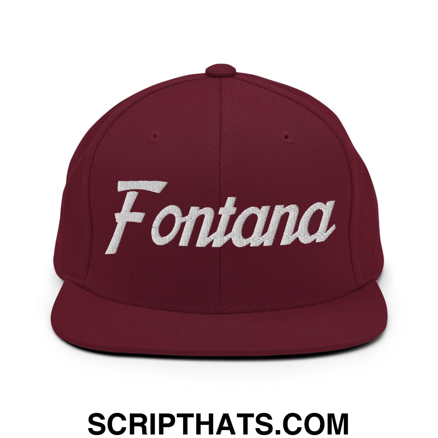 Fontana Script Snapback Hat Maroon