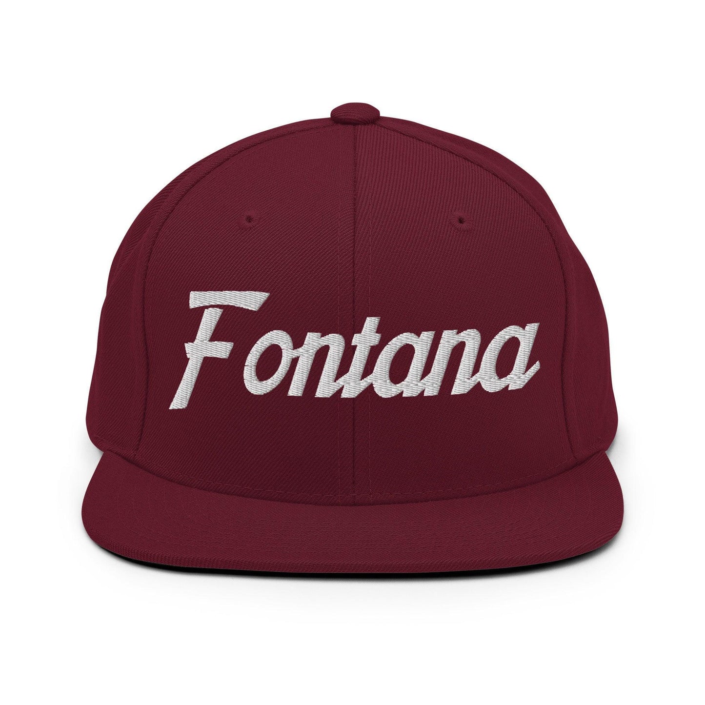 Fontana Script Snapback Hat Maroon