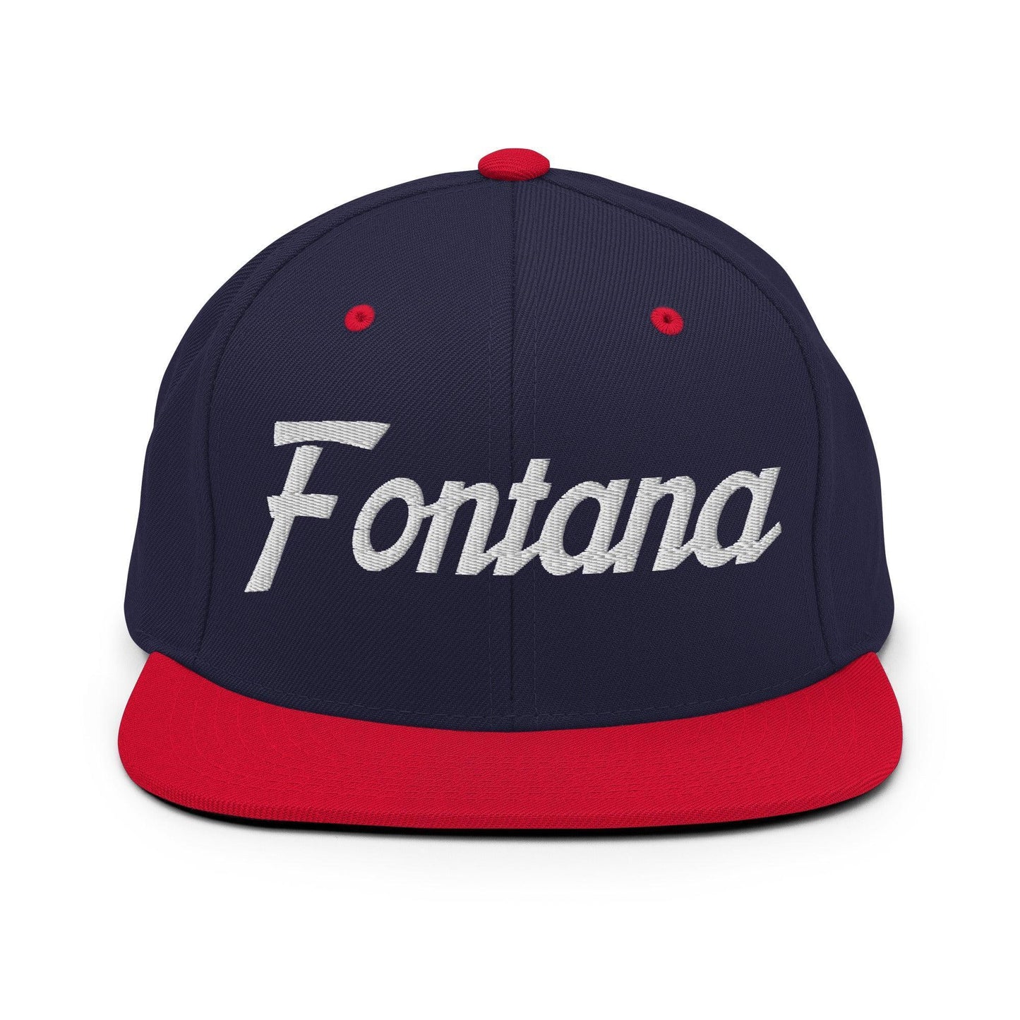 Fontana Script Snapback Hat Navy/ Red
