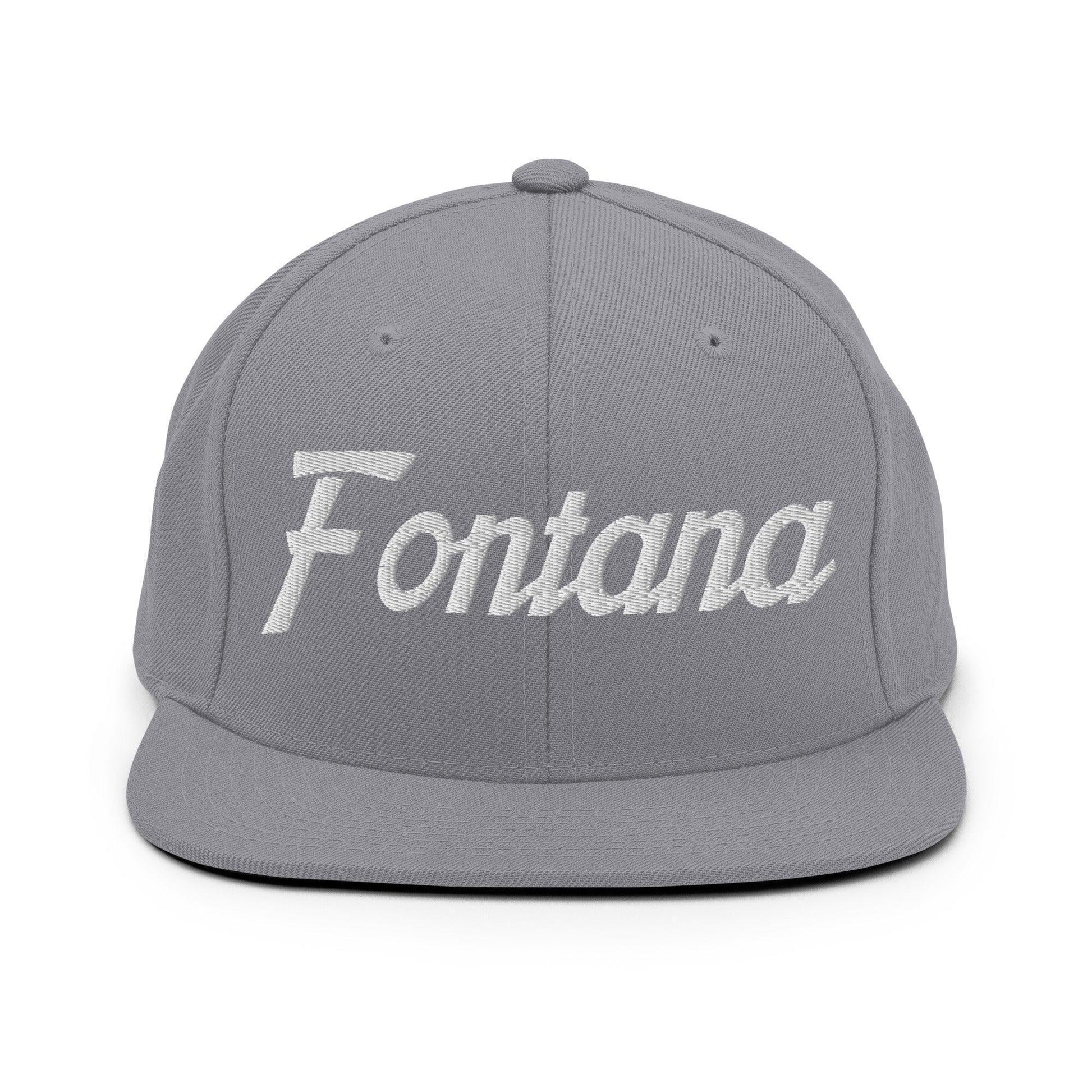 Fontana Script Snapback Hat Silver