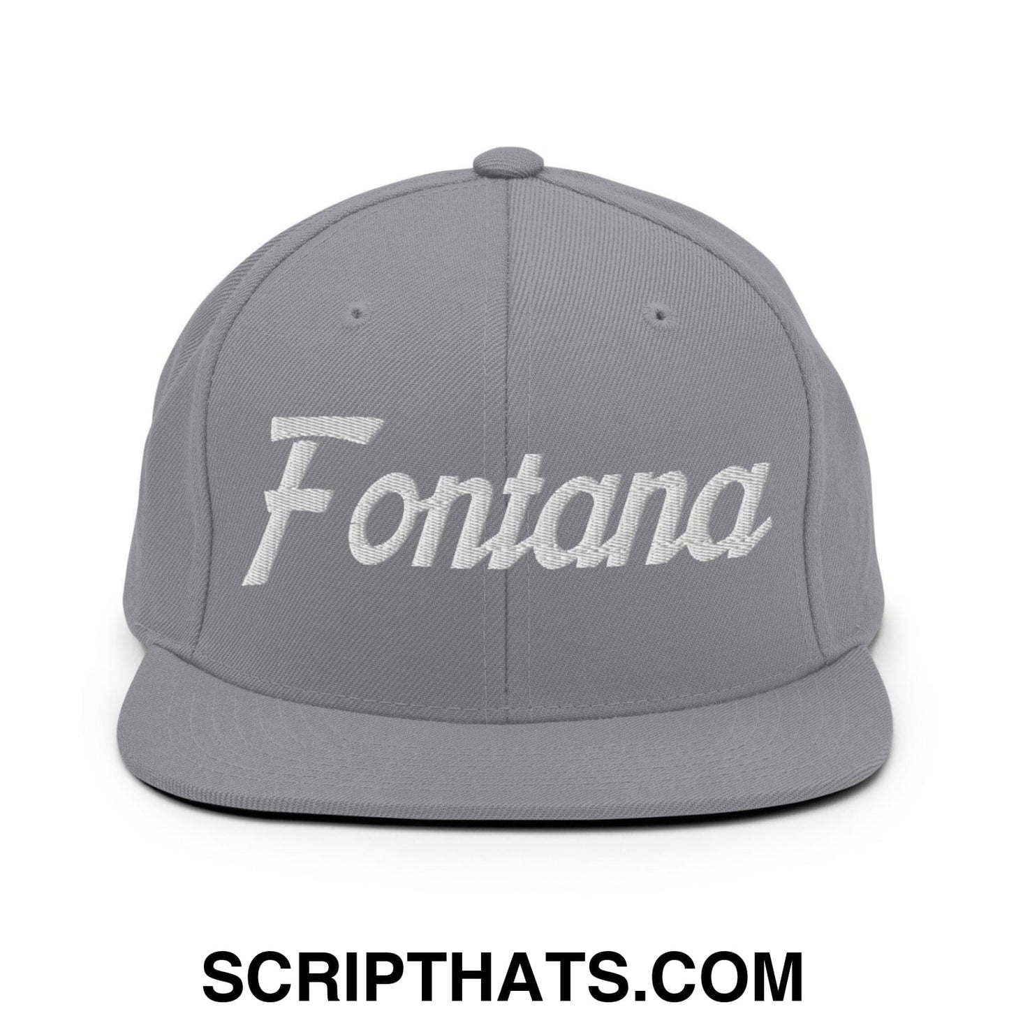 Fontana Script Snapback Hat Silver