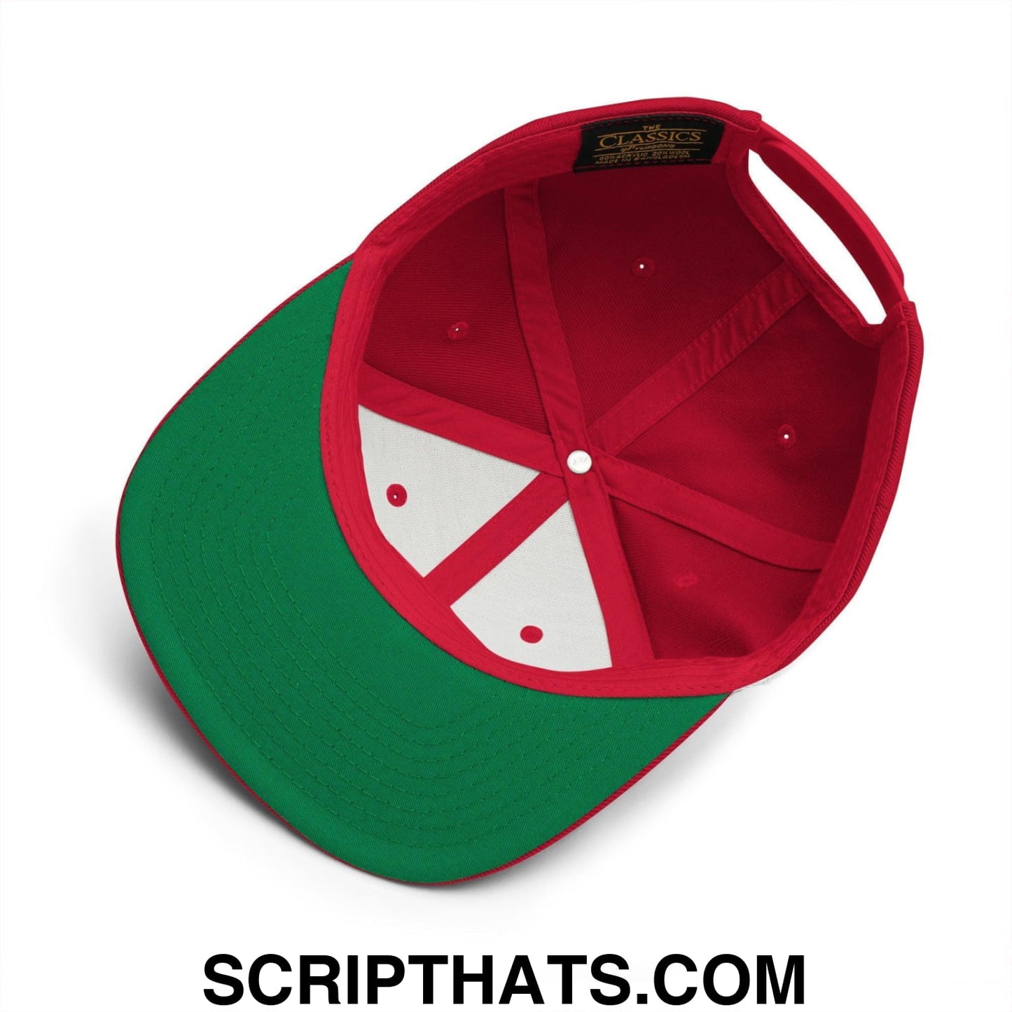 Forklift Certified Vintage Sports Script Embroidered Flat Bill Brim Snapback Hat Red