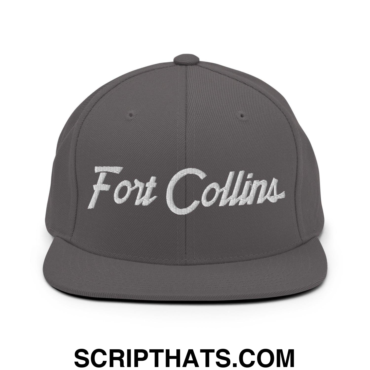 Fort Collins Script Snapback Hat Dark Grey