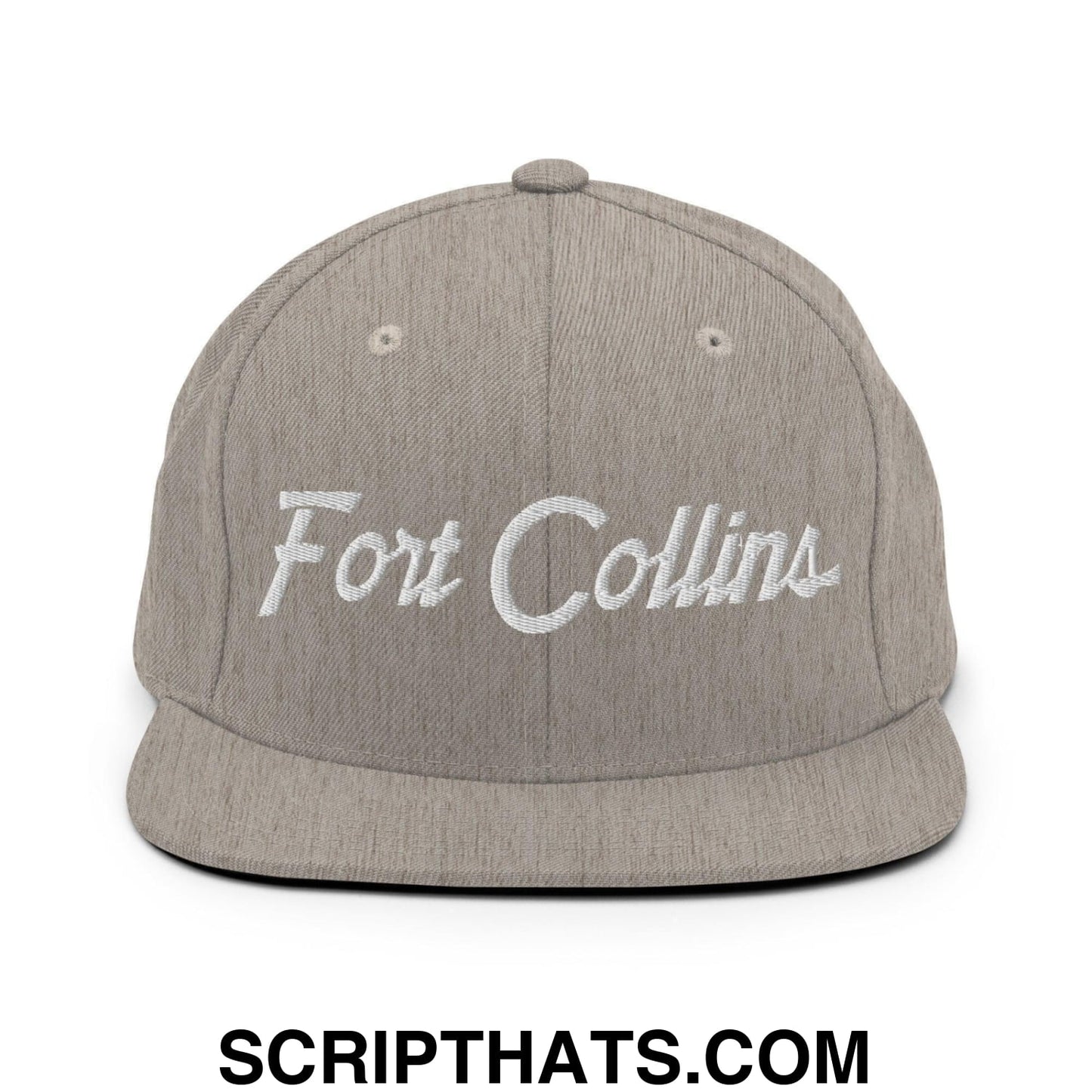 Fort Collins Script Snapback Hat Heather Grey