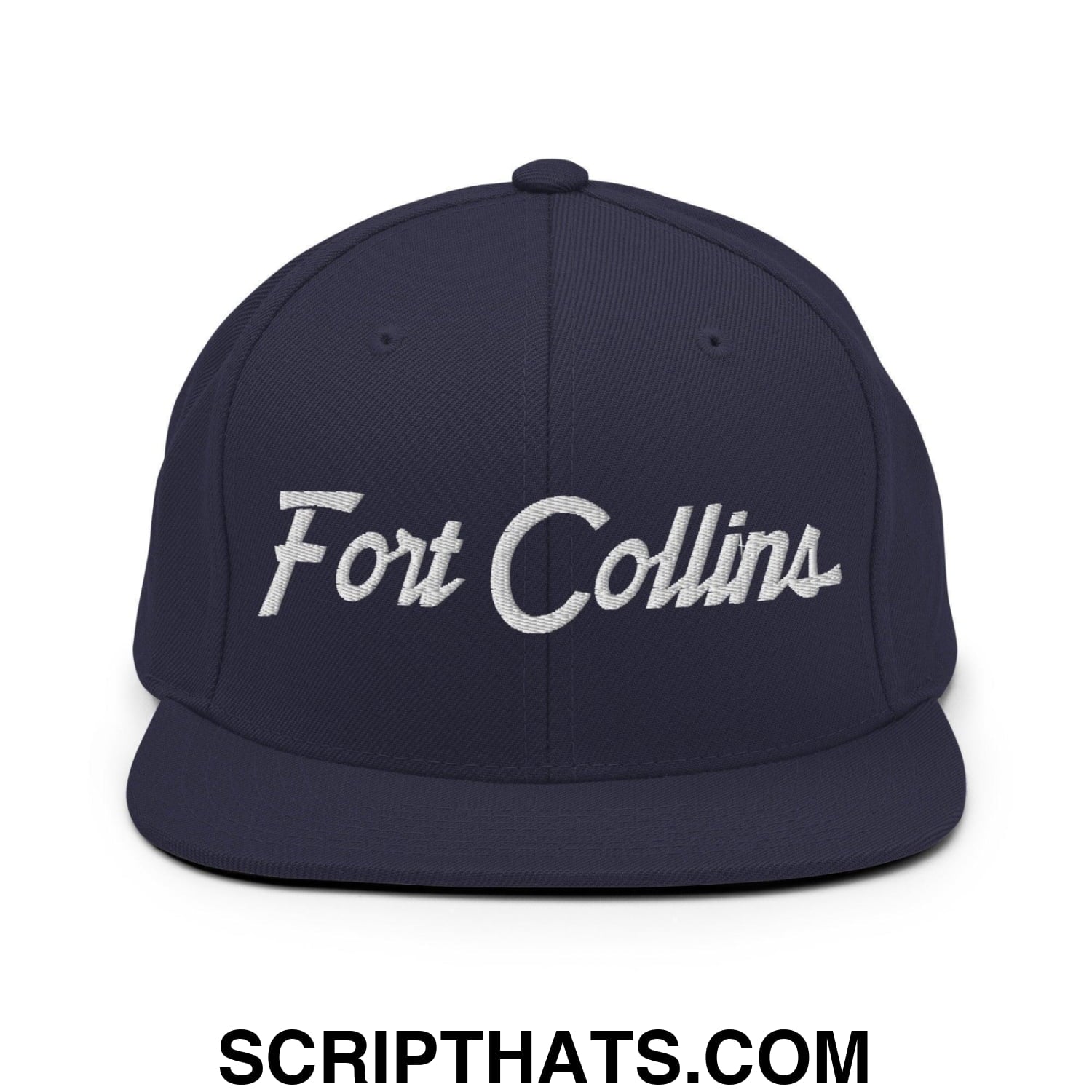 Fort Collins Script Snapback Hat Navy