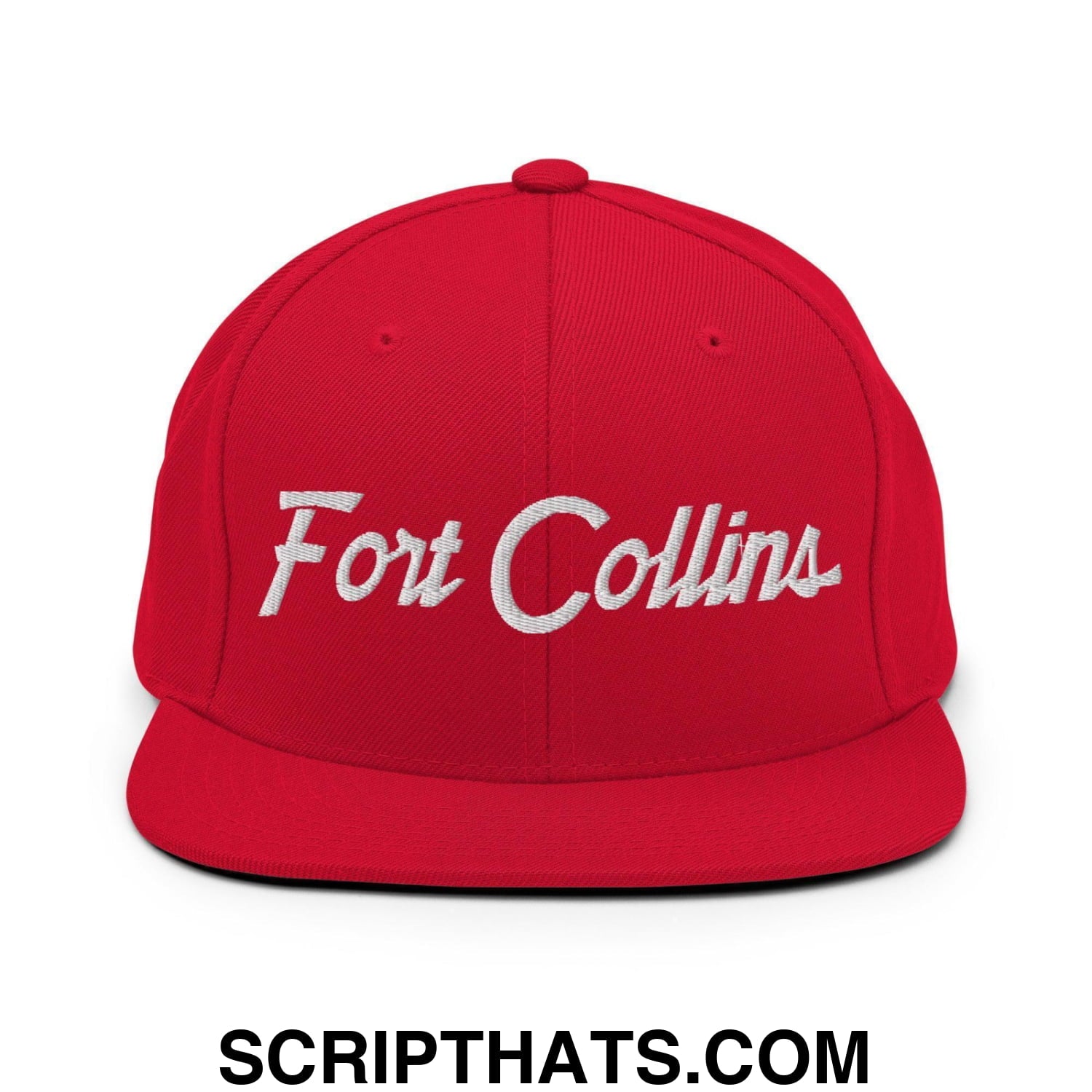 Fort Collins Script Snapback Hat Red