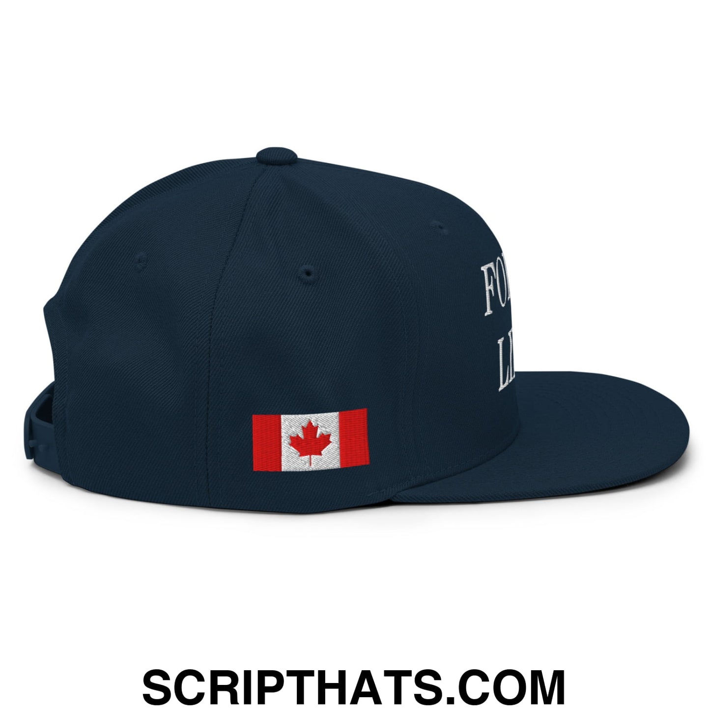Fort et Libre Canada Strong and Free 1867 Flag Embroidered Flat Brim Bill Snapback Hat Dark Navy