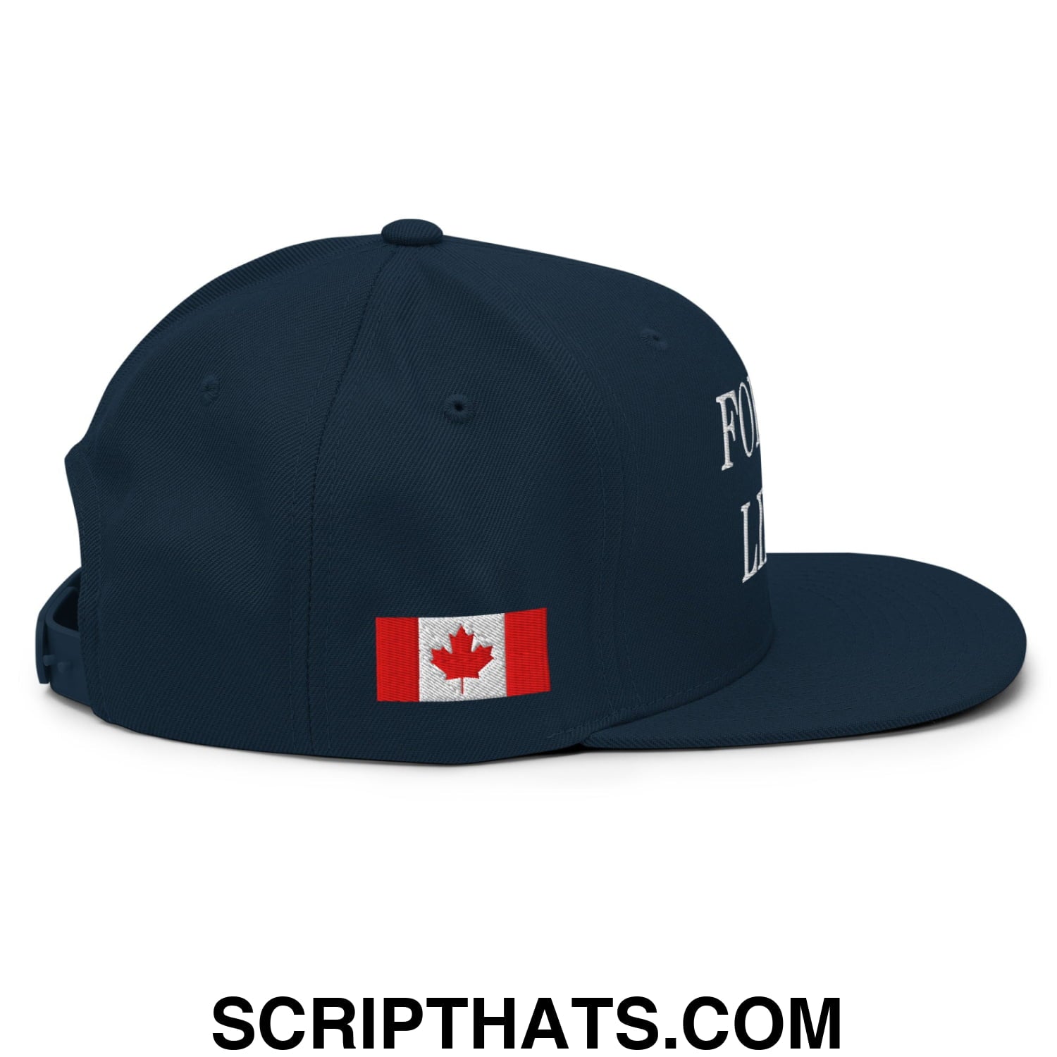 Fort et Libre Canada Strong and Free 1867 Flag Embroidered Flat Brim Bill Snapback Hat Dark Navy