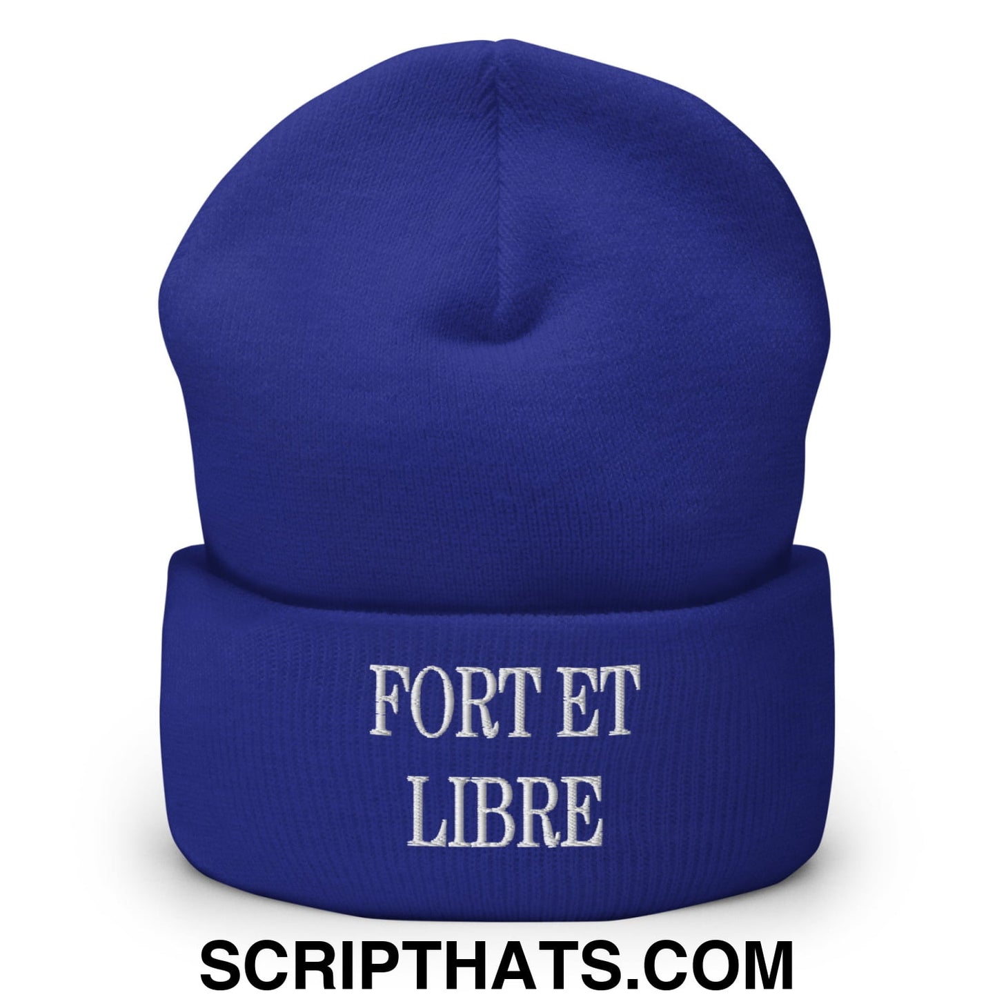 Fort et Libre Canada Strong and Free Embroidered Cuffed Knit Beanie Royal