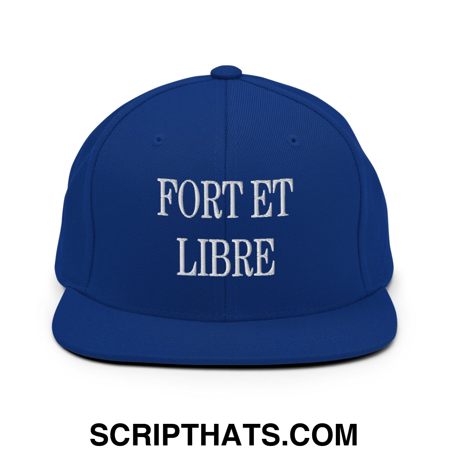 Fort et Libre Canada Strong and Free Embroidered Flat Brim Bill Snapback Hat Royal Blue