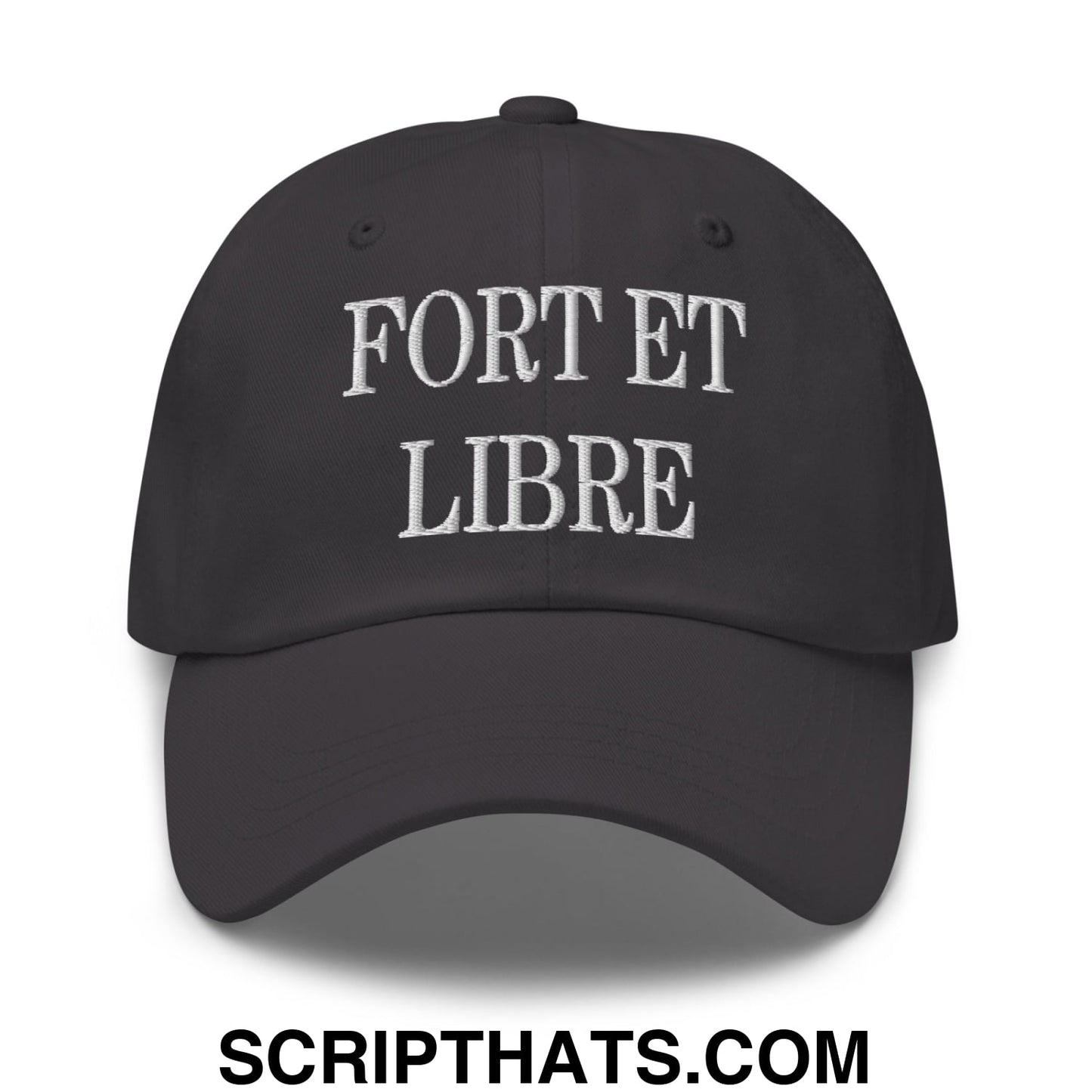 Fort et Libre Canada Strong and Free Embroidered Unstructured Dad Hat Dark Grey