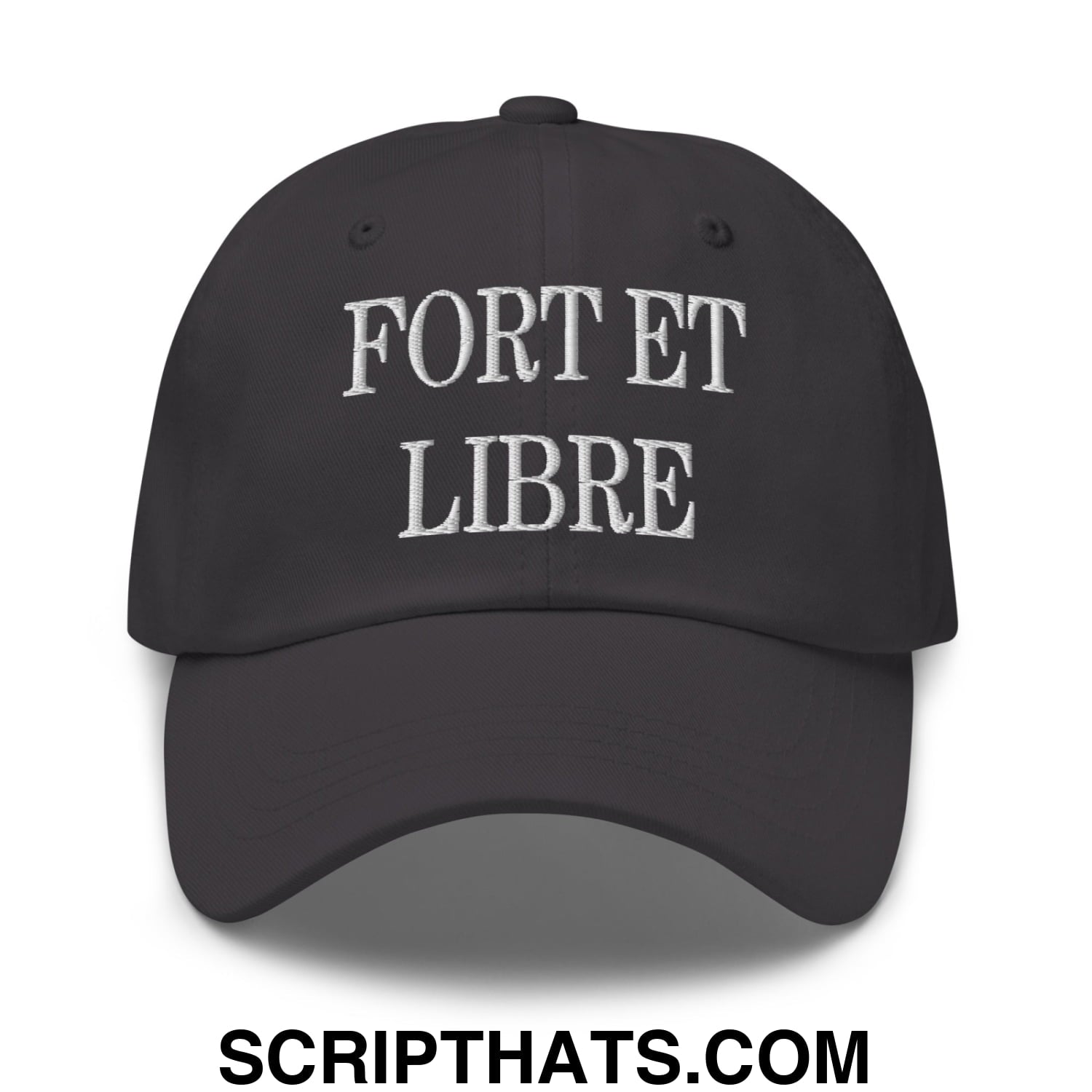 Fort et Libre Canada Strong and Free Embroidered Unstructured Dad Hat Dark Grey