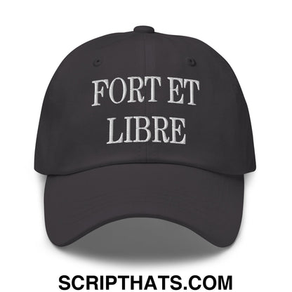 Fort et Libre Canada Strong and Free Embroidered Unstructured Dad Hat Dark Grey