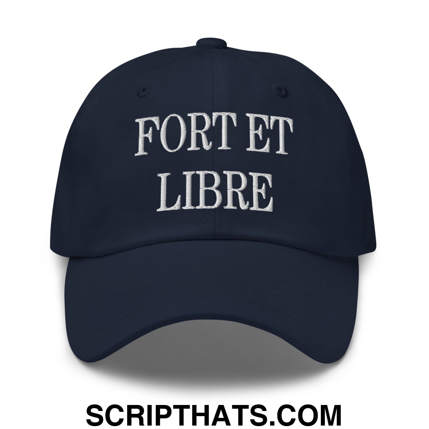 Fort et Libre Canada Strong and Free Embroidered Unstructured Dad Hat Navy