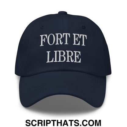 Fort et Libre Canada Strong and Free Embroidered Unstructured Dad Hat Navy