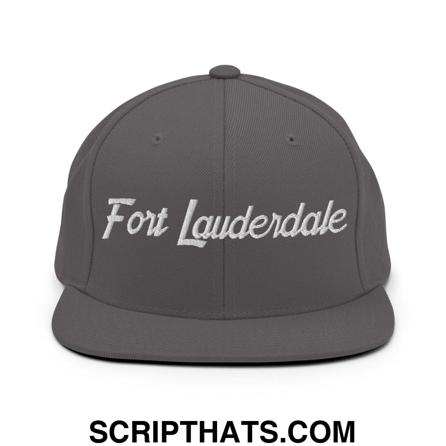Fort Lauderdale Script Snapback Hat Dark Grey