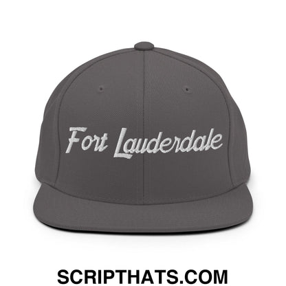 Fort Lauderdale Script Snapback Hat Dark Grey