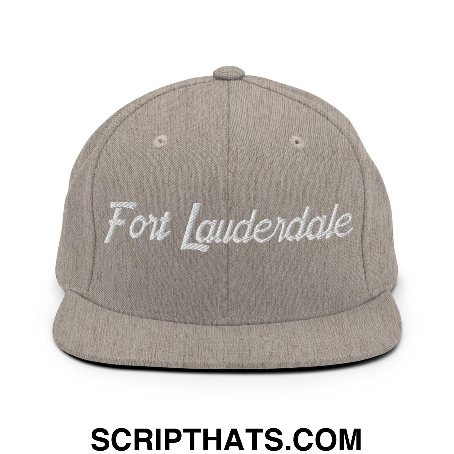 Fort Lauderdale Script Snapback Hat Heather Grey