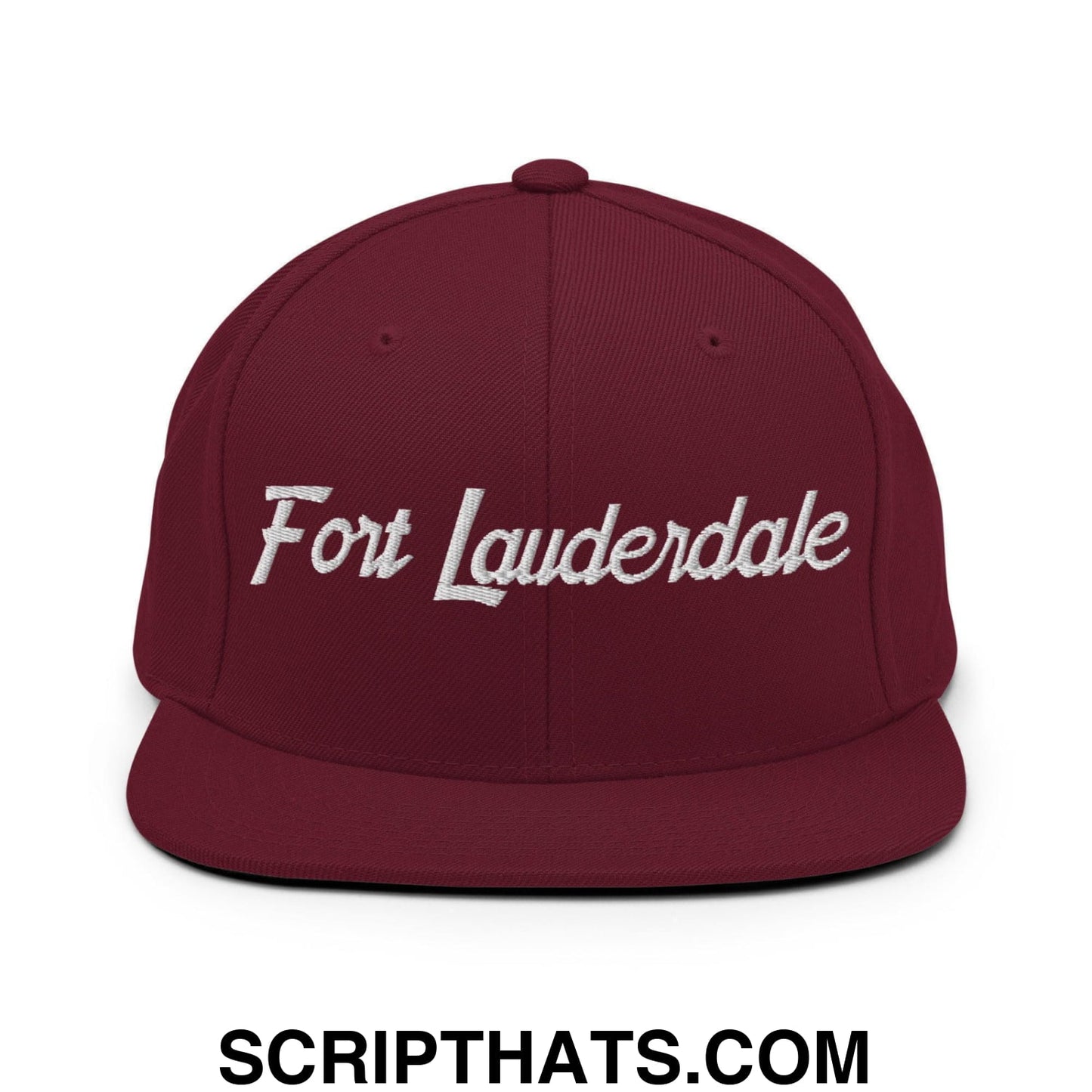 Fort Lauderdale Script Snapback Hat Maroon
