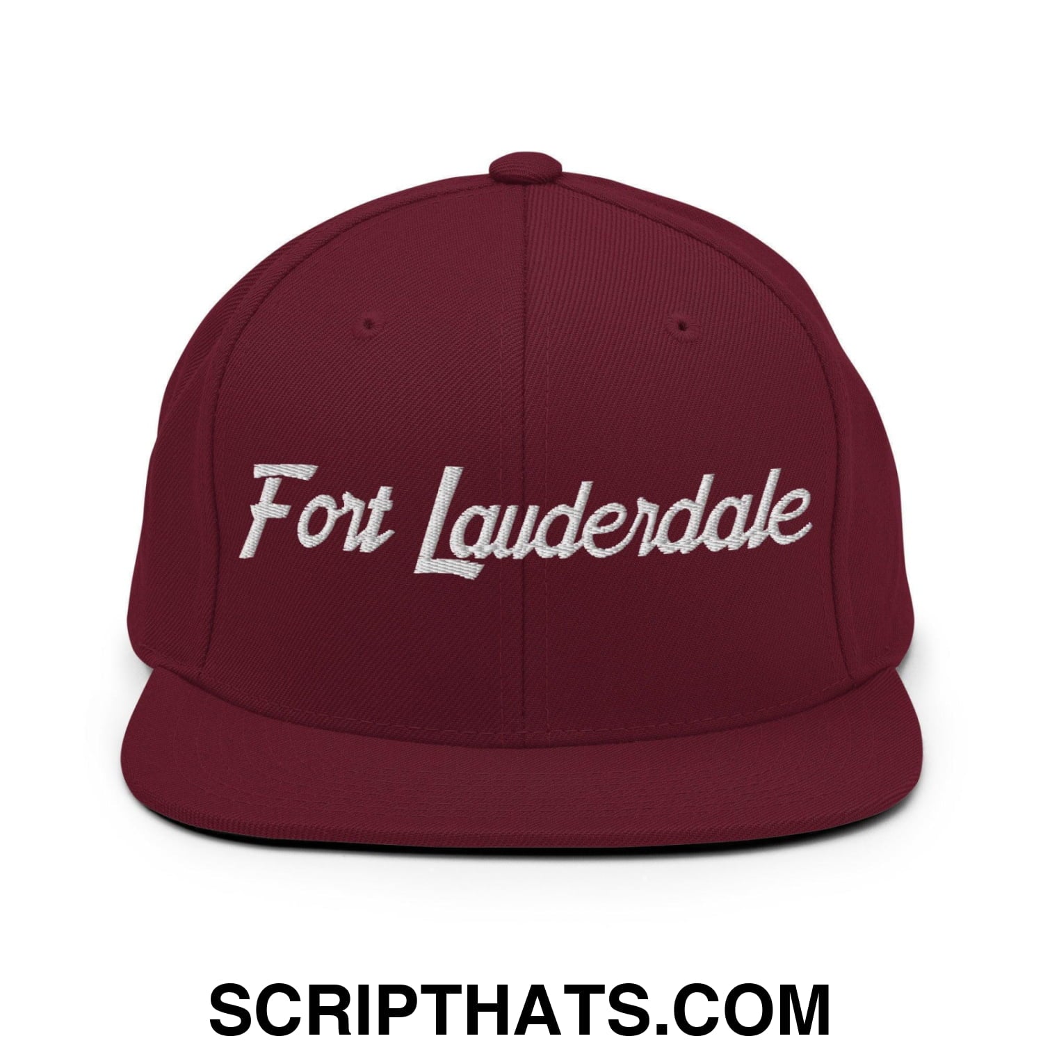 Fort Lauderdale Script Snapback Hat Maroon