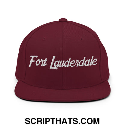 Fort Lauderdale Script Snapback Hat Maroon
