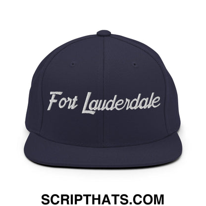 Fort Lauderdale Script Snapback Hat Navy