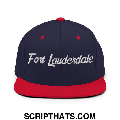 Fort Lauderdale Script Snapback Hat Navy Red