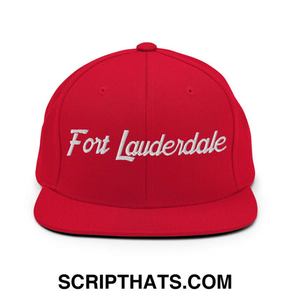 Fort Lauderdale Script Snapback Hat Red