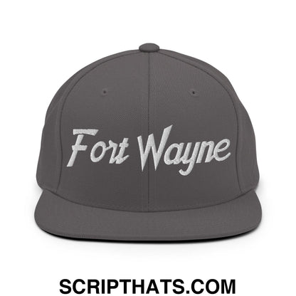 Fort Wayne Script Snapback Hat Dark Grey