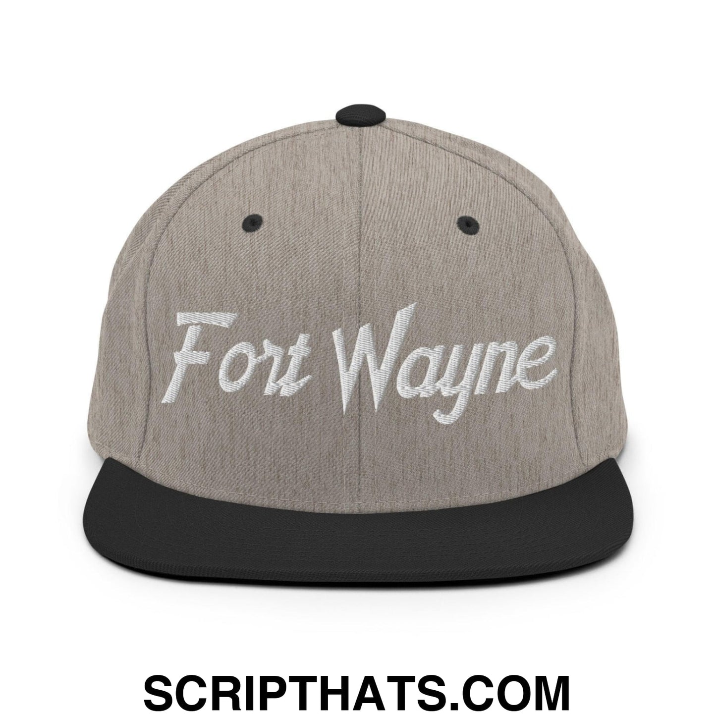 Fort Wayne Script Snapback Hat Heather Black