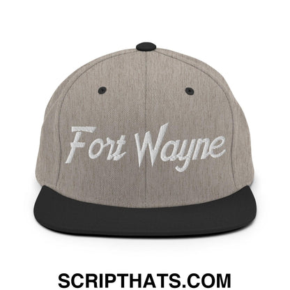 Fort Wayne Script Snapback Hat Heather Black