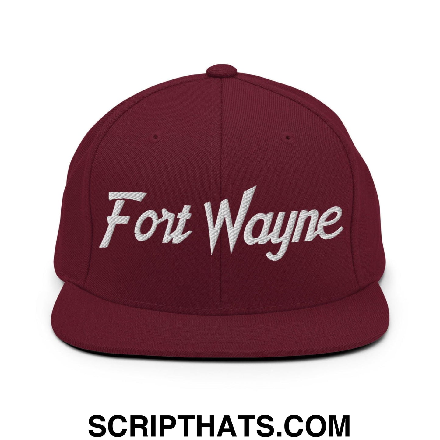 Fort Wayne Script Snapback Hat Maroon