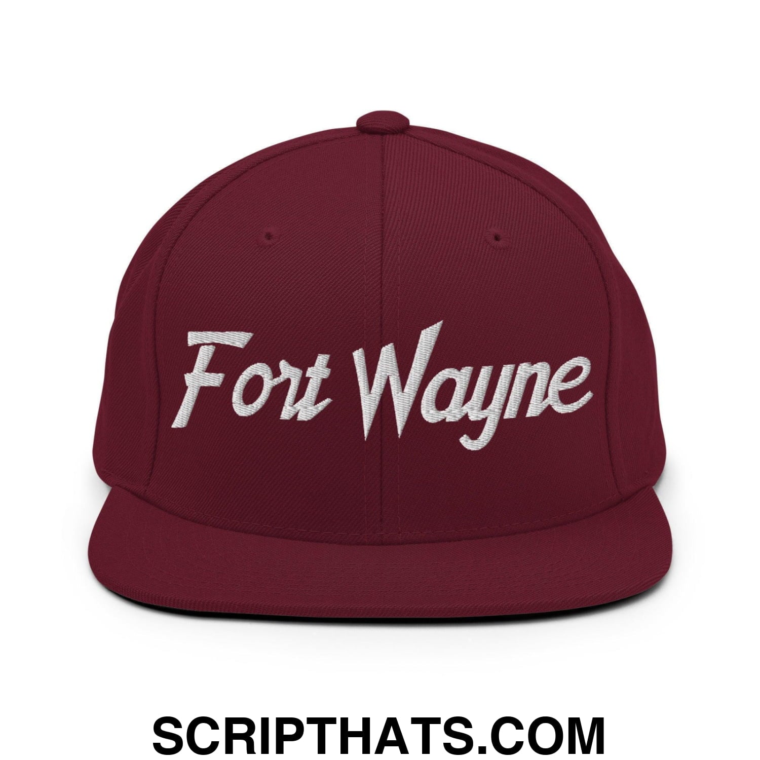 Fort Wayne Script Snapback Hat Maroon