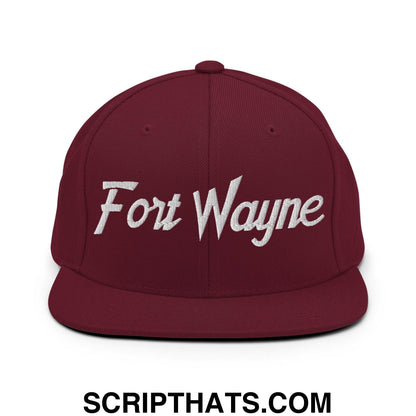 Fort Wayne Script Snapback Hat Maroon