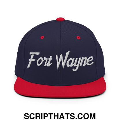 Fort Wayne Script Snapback Hat Navy Red