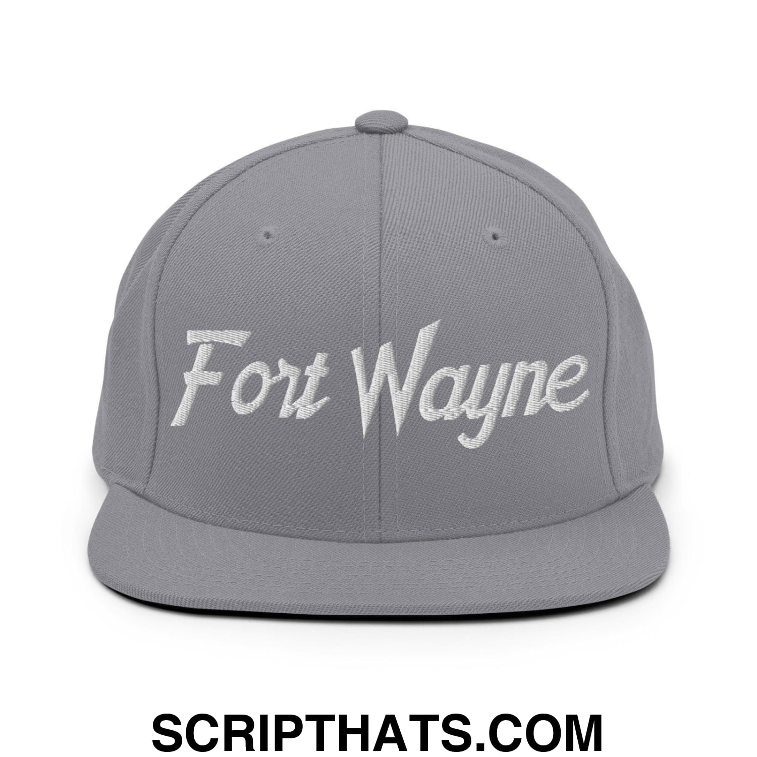 Fort Wayne Script Snapback Hat Silver