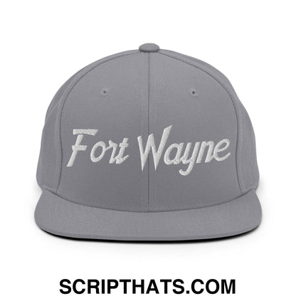 Fort Wayne Script Snapback Hat Silver