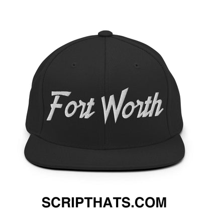 Fort Worth Script Snapback Hat Black