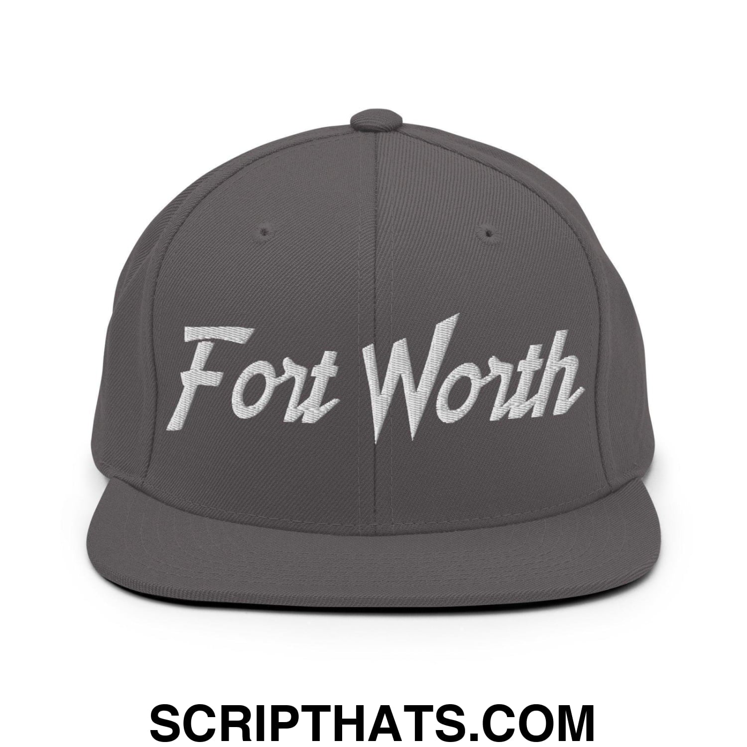 Fort Worth Script Snapback Hat Dark Grey