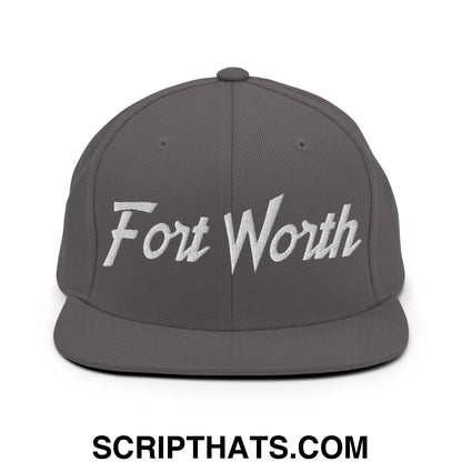 Fort Worth Script Snapback Hat Dark Grey