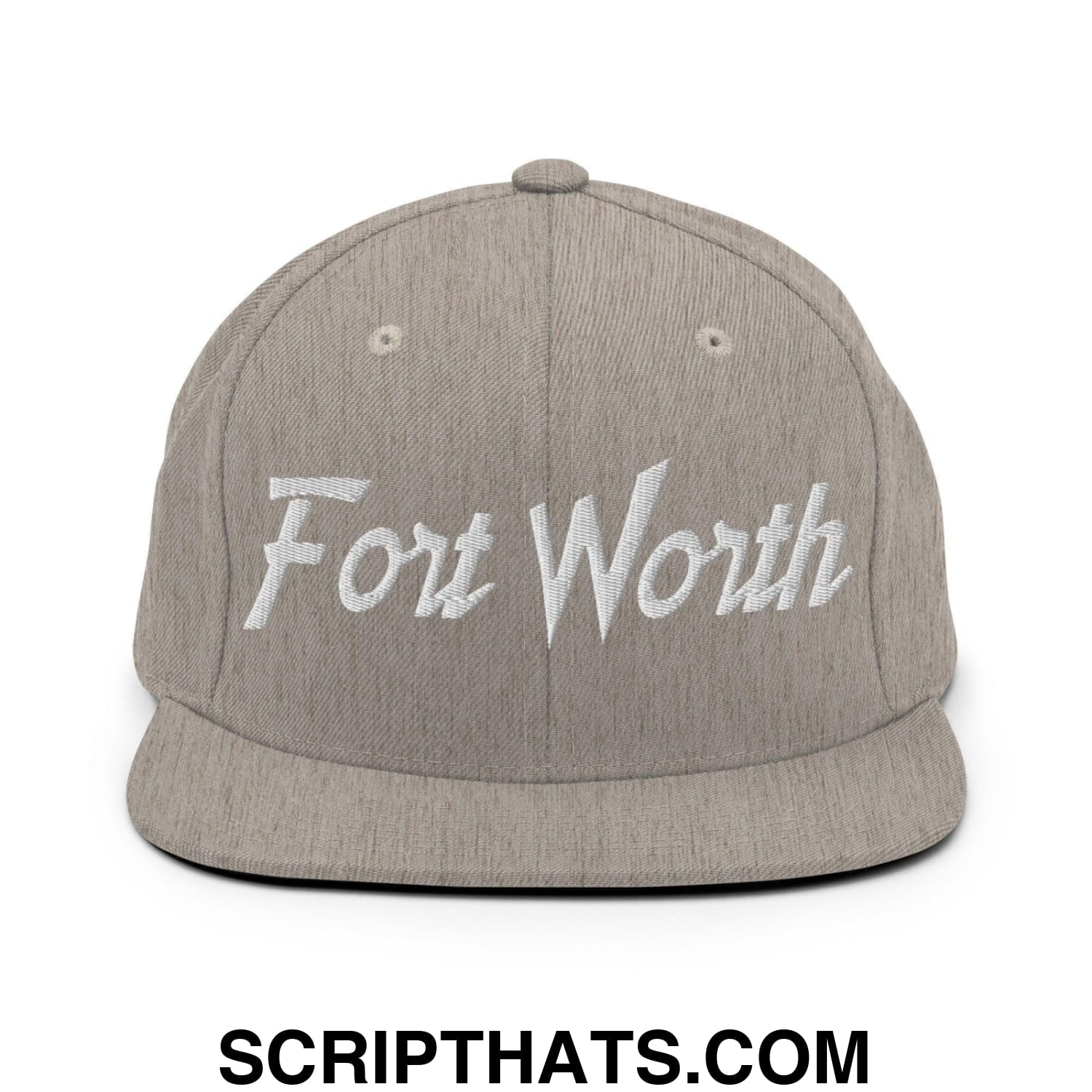 Fort Worth Script Snapback Hat Heather Grey