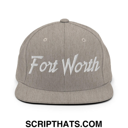 Fort Worth Script Snapback Hat Heather Grey