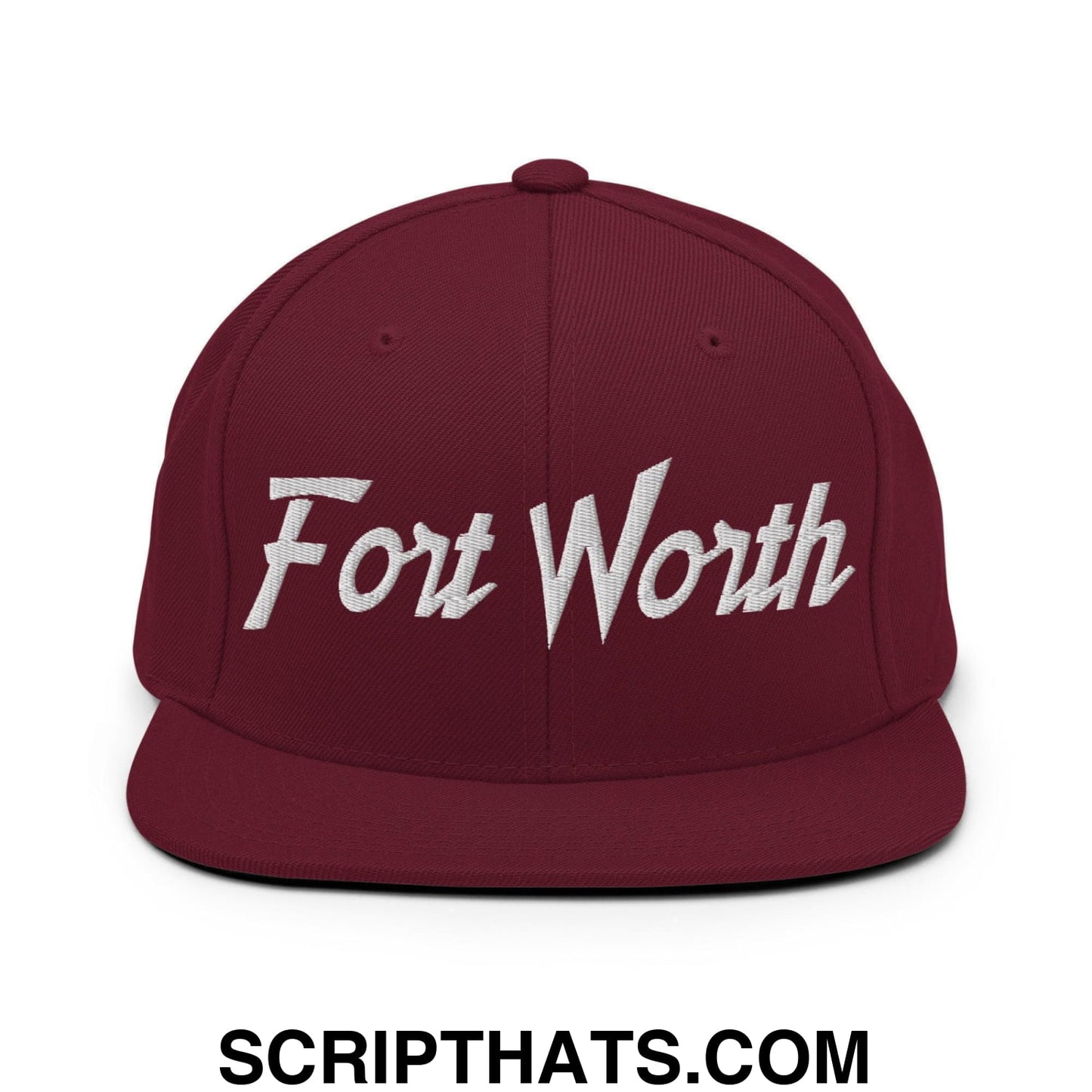 Fort Worth Script Snapback Hat Maroon