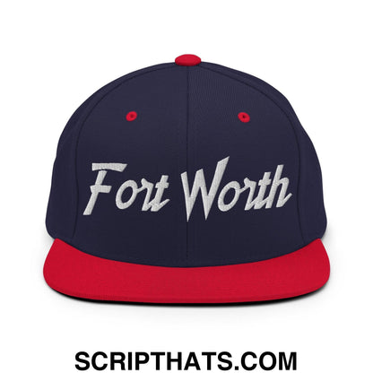 Fort Worth Script Snapback Hat Navy Red